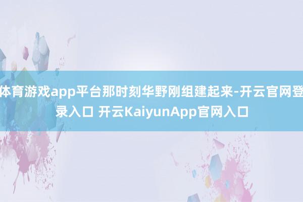 体育游戏app平台那时刻华野刚组建起来-开云官网登录入口 开云KaiyunApp官网入口