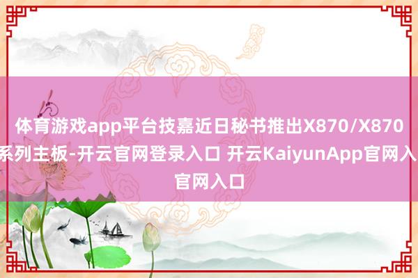 体育游戏app平台技嘉近日秘书推出X870/X870E系列主板-开云官网登录入口 开云KaiyunApp官网入口