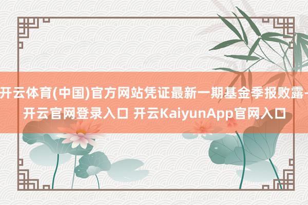 开云体育(中国)官方网站凭证最新一期基金季报败露-开云官网登录入口 开云KaiyunApp官网入口