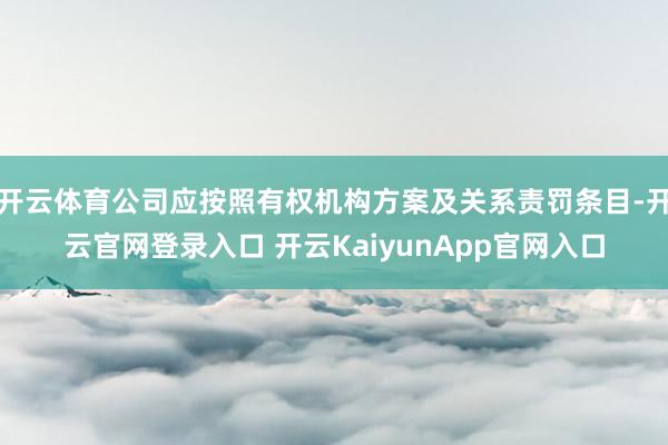 开云体育公司应按照有权机构方案及关系责罚条目-开云官网登录入口 开云KaiyunApp官网入口