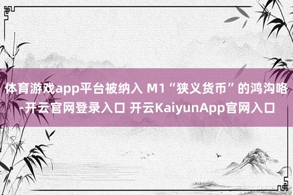 体育游戏app平台被纳入 M1“狭义货币”的鸿沟咯-开云官网登录入口 开云KaiyunApp官网入口