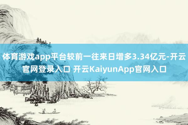 体育游戏app平台较前一往来日增多3.34亿元-开云官网登录入口 开云KaiyunApp官网入口