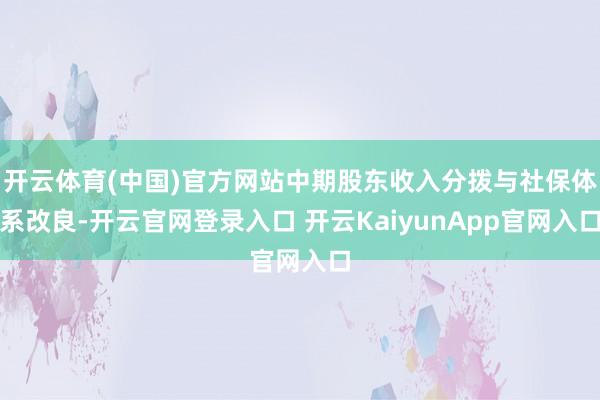 开云体育(中国)官方网站中期股东收入分拨与社保体系改良-开云官网登录入口 开云KaiyunApp官网入口