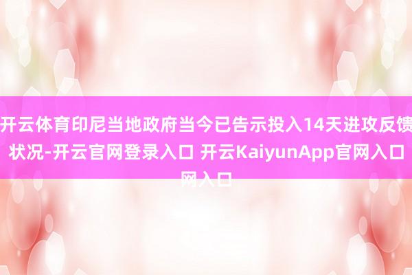 开云体育印尼当地政府当今已告示投入14天进攻反馈状况-开云官网登录入口 开云KaiyunApp官网入口
